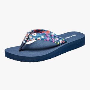 Women's Arch Support Colorful Floral Flip Flops Comfortable Casual Summer Beach
